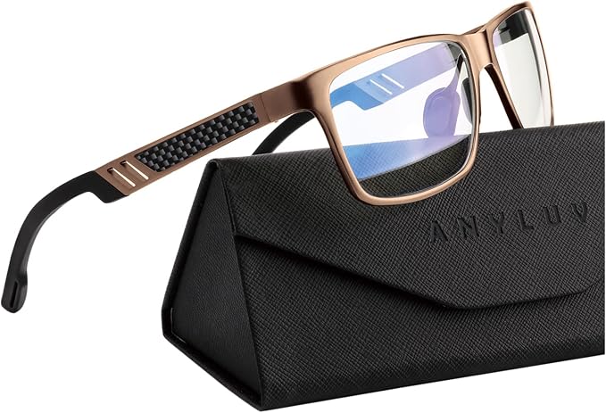 ANYLUV Blue Light Blocking Glasses Men Computer Gaming Glasses Lightweight by ANYLUV