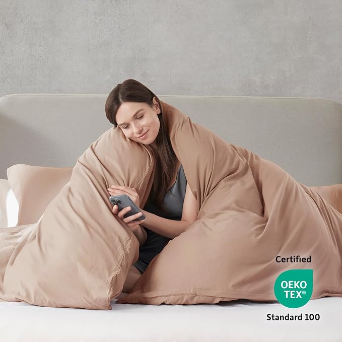 Nestl Khaki California King Duvet Cover Sets - Image 3
