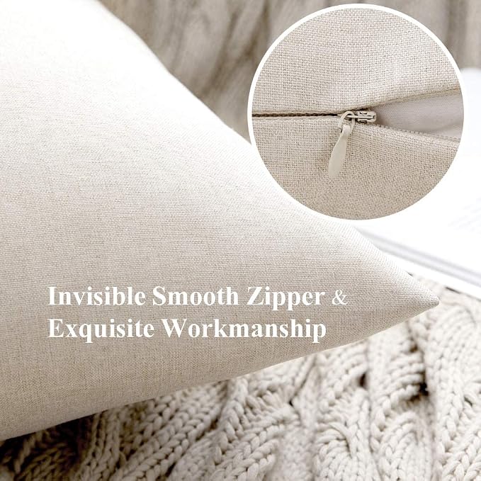 MIULEE Pack of 2 Decorative Outdoor Solid Waterproof Throw Pillow Covers Faux - Image 5