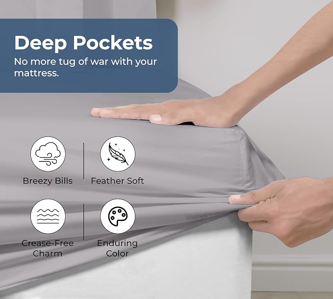 Royale Linens 100% Organic Cotton Fitted Sheet - Image 4