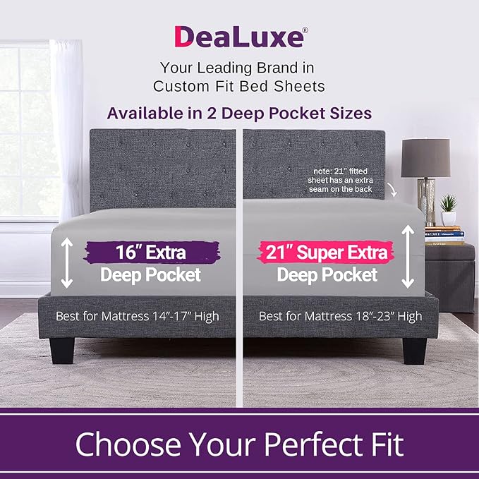 Queen Fitted Sheet Only Deep–Pocket – Extra Deep Pocket Queen Fitted Sheet – - Image 2