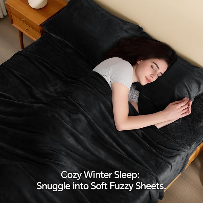 BEDELITE Flannel Sheets Full Size Black - Image 3