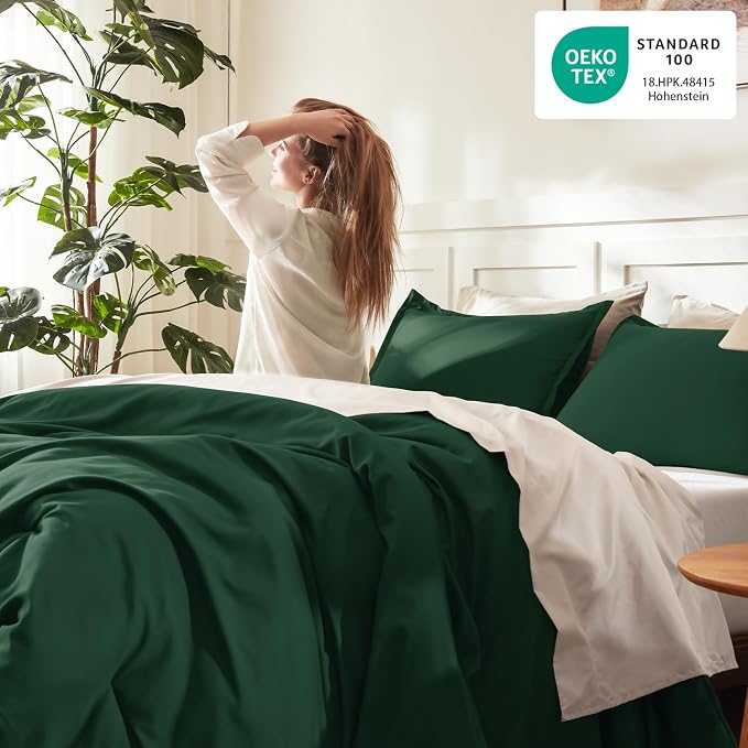 Litanika Oversized King Comforters Emerald Green Super King Size, 3 Pieces - Image 4