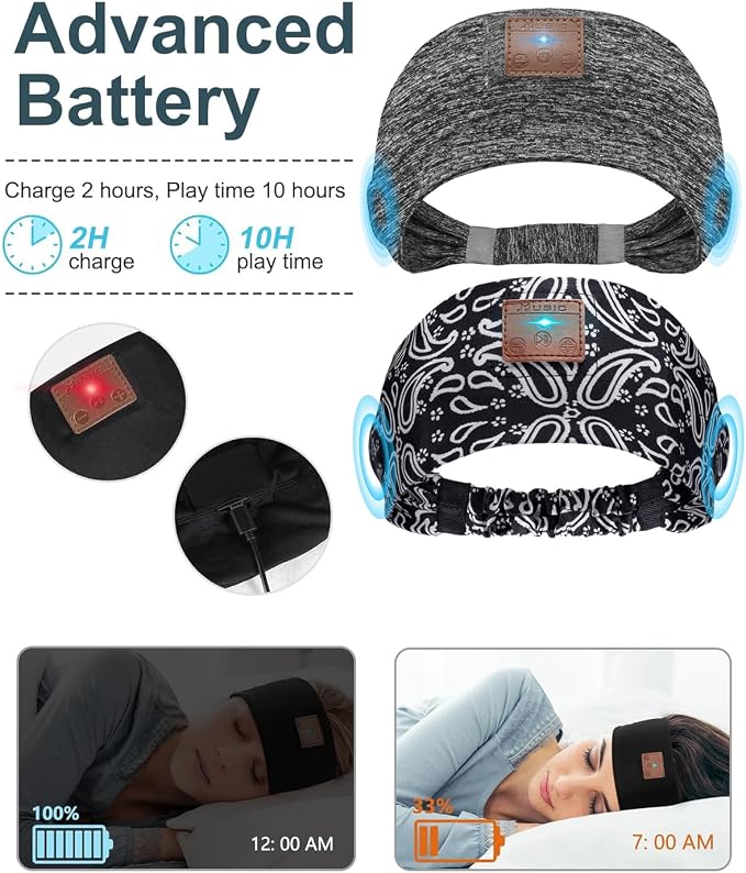 2-Pack Sleeping Headphones, Headband Headphones - Image 3