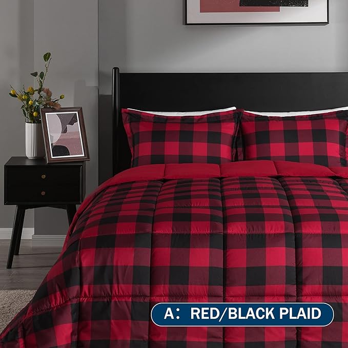 downluxe Lightweight Plaid Comforter Set - Image 2