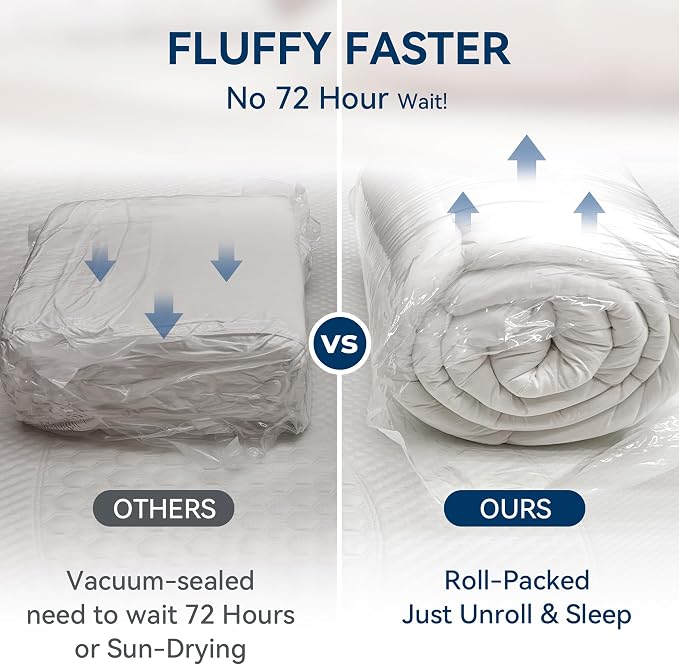 BDEUS Dual Layer 5 Inch Memory Foam Mattress Topper Twin Size, 2 Inch Gel - Image 6