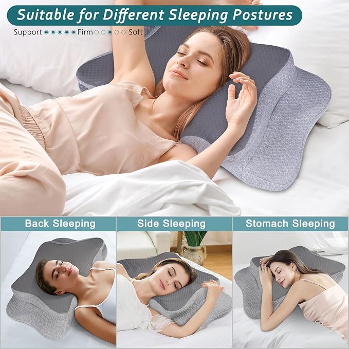 CHxxy Cervical Neck Pillow for Pain Relief Sleeping, Memory Foam Pillows - Image 3