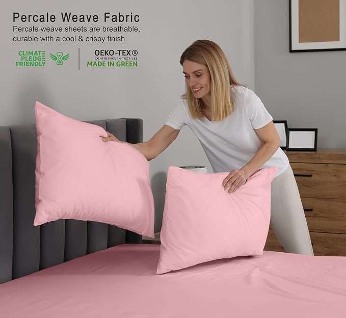 RUVANTI 100% Cotton Sheets – King Size Percale Bedding, Cooling & Breathable - Image 3
