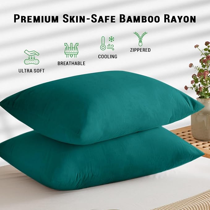 Gogreen Bamboo Rayon Waterproof Pillow Protector, Breathable Pillow Cover - Image 2