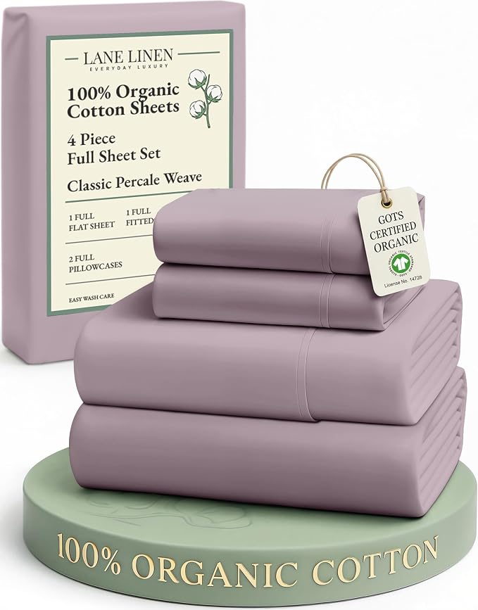 LANE LINEN Eco Friendly 100% Organic Cotton Bed Sheets Full Size, Fully by LaneLinen