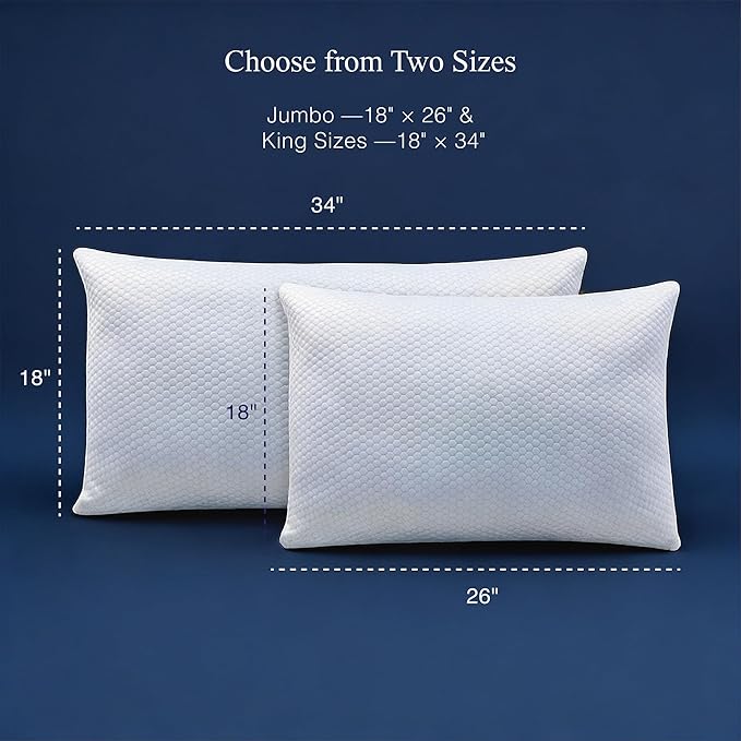 Blue Ridge Home Fashions Luxury Hotel Quality Cooling Pillows King Size Set of 2 - Image 7