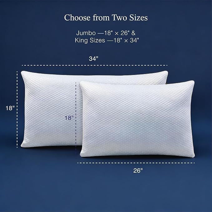 Blue Ridge Home Fashions Luxury Hotel Quality Cooling Pillows Queen Size Set of - Image 6