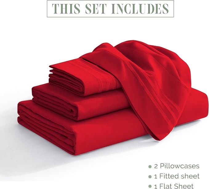 Elegant Comfort Luxurious 1500 Premium Hotel Quality Microfiber 4-Piece Sheet - Image 3