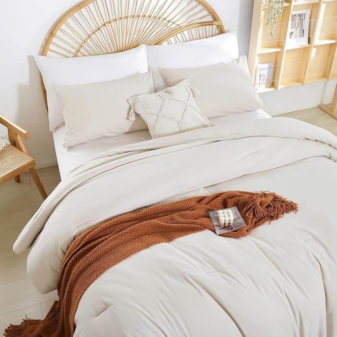 weigelia Beige Comforter Set Twin Boho Cream Twin Comforter - Image 6