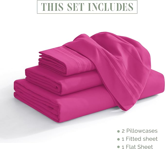 Elegant Comfort Luxurious 1500 Premium Hotel Quality Microfiber 4-Piece Sheet - Image 3