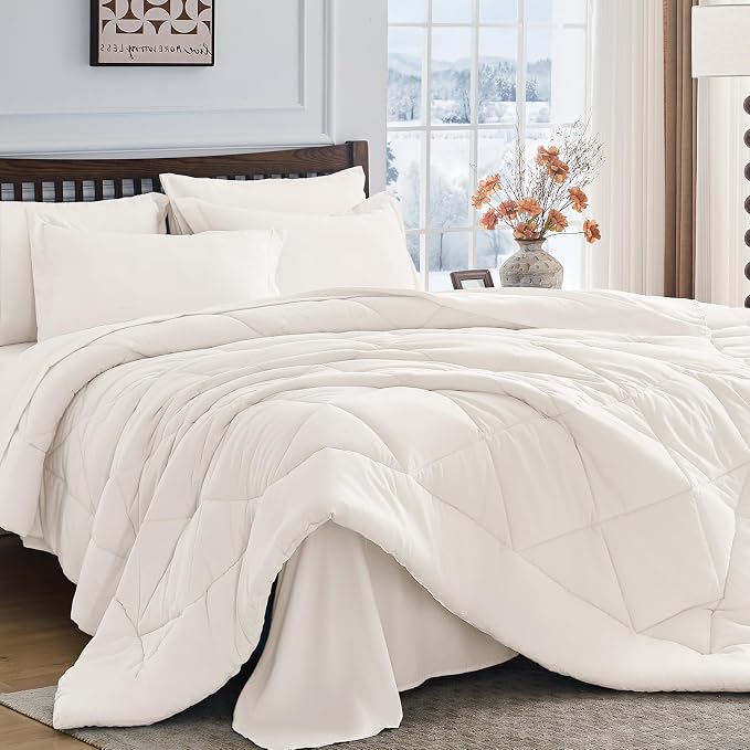 HEVUMYI Ivory Cali-King Comforter Set by HEVUMYI