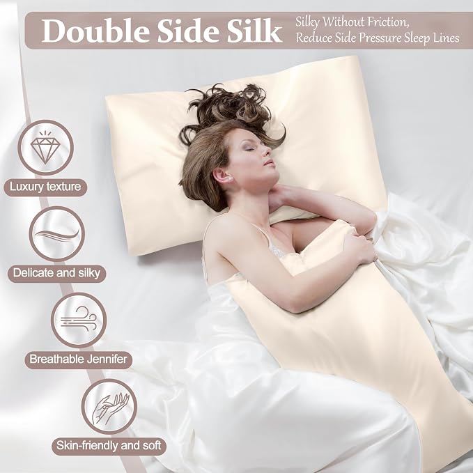 2 Pack 100% Pure Silk Pillowcase - Image 2