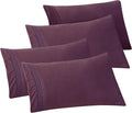 Elegant Comfort 4-PACK Solid Pillowcases 1500 Premium Hotel Quality Microfiber by ELEGANTCOMFORT