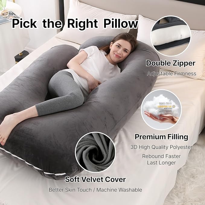 ALLOPERA Pregnancy Pillow, Full Body 57 Inch Maternity Pillow - Image 3