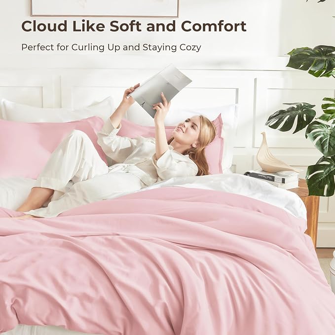 Litanika Pink Twin/Twin XL Comforter Set, 2 Pieces Girls Teen Kids Cute Soft - Image 2