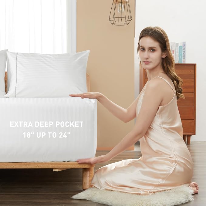 Sunflower Queen Fitted Sheet, 1-Piece Extra Deep Pocket Fitted Bottom Sheet 22" - Image 2