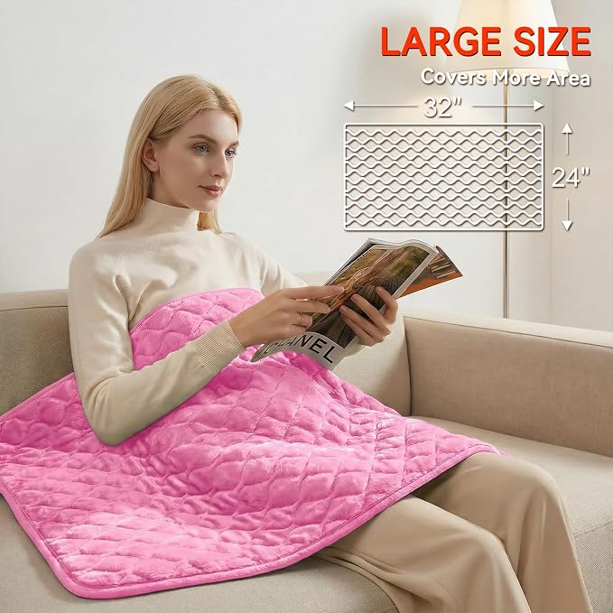 King Size Heating Pad for Back Pain 32"x24" Extra Large Electric Heating Pad - Image 2
