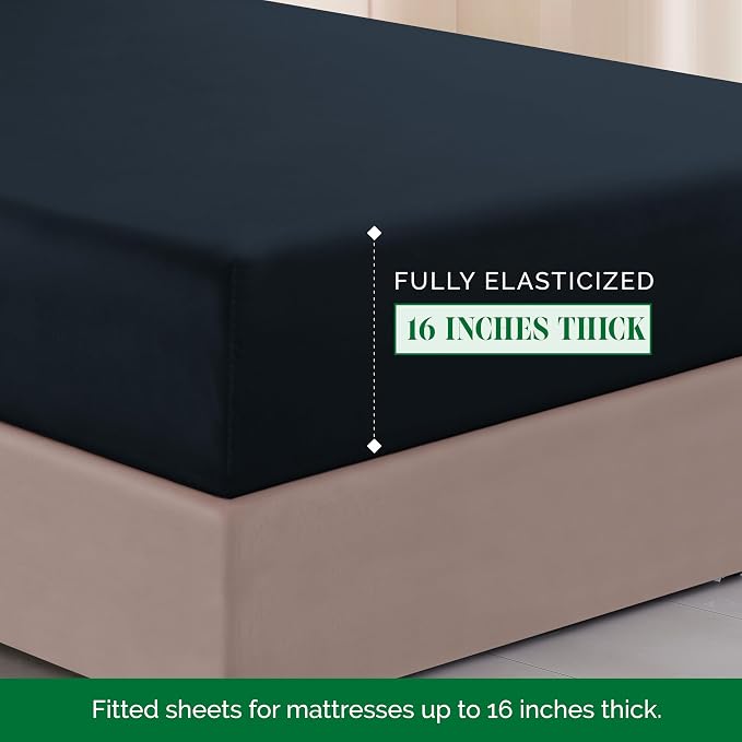 Elegant Comfort 1500 Premier Hotel Quality 4-Piece Bed Sheet Sets, Deep Pockets - Image 4