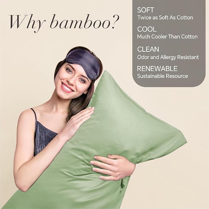 BEDELITE King Size Pillow Cases Set of 2, Rayon Derived from Bamboo, Cooling - Image 2