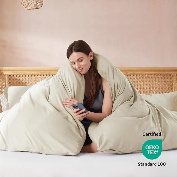 Nestl Beige Cream Duvet Cover King Size - Image 3