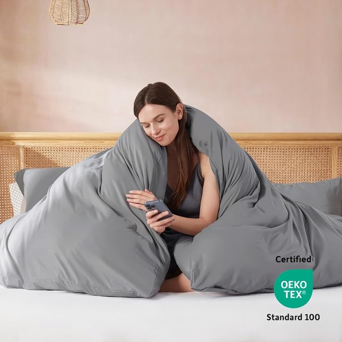 Nestl Grey Duvet Cover King Size - Image 3