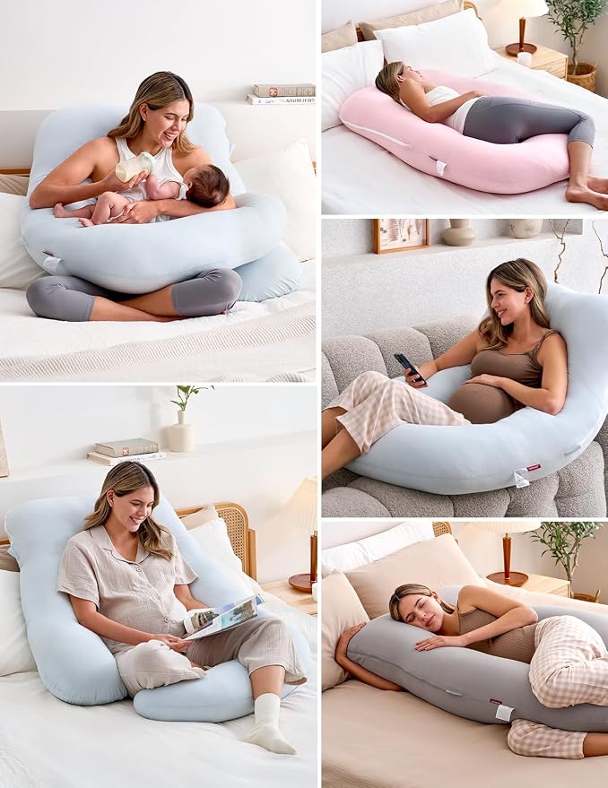 Momcozy Pregnancy Pillows for Sleeping, U Shaped Full Body Pillow for Pregnancy - Image 7