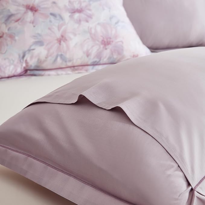 OAITE Duvet Cover Set Twin Size Floral Pattern 600 Thread Count Ultra Soft 100% - Image 8