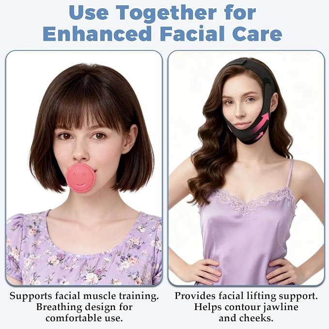 2 PCS Jawline Exerciser and Chin Strap - Image 2