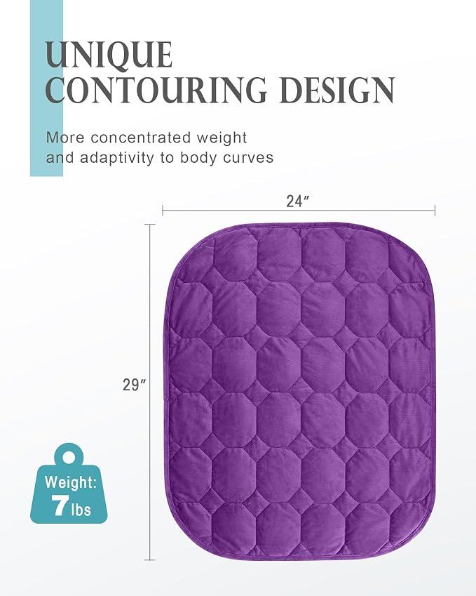 Cottonblue Weighted Lap Blanket 7lbs, Cozy Luxury Crystal Velvet Weighted - Image 3
