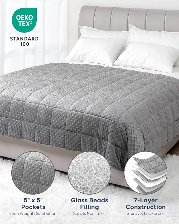 Kivik Weighted Blanket 20 lbs for Adults, Minky Dot Heavy Blankets, Microfiber - Image 4