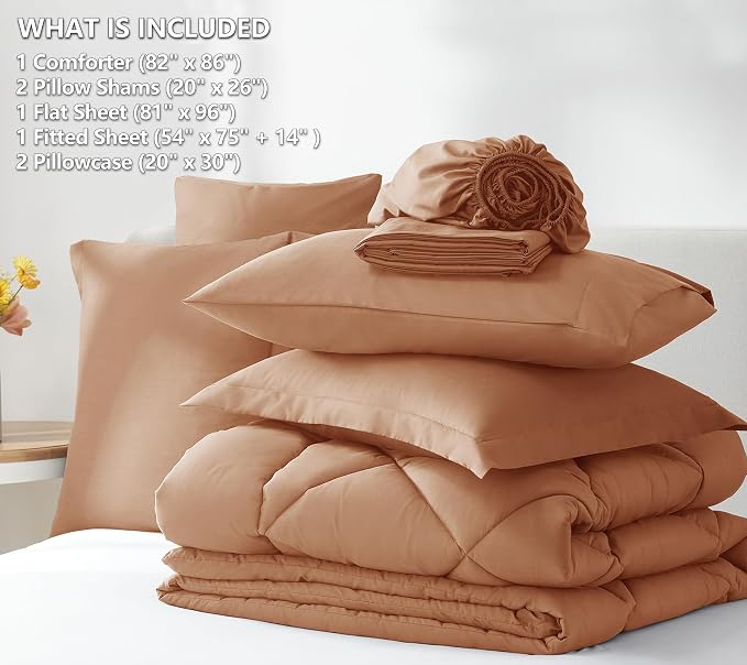 CozyLux Full Size Comforter Sets Pumpkin - Image 6