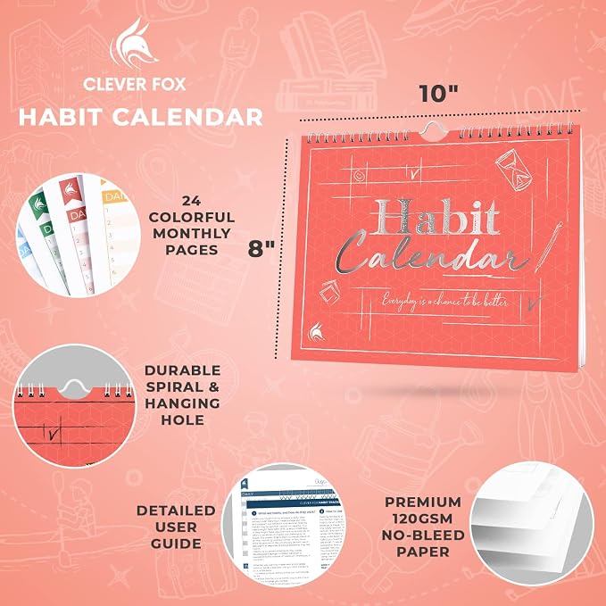 Clever Fox Habit Tracker Calendar – Inspirational Goal Tracker and Habit - Image 2