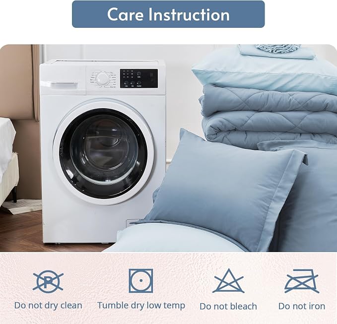 MUXHOMO 7 Pieces California King Comforter Set, Reversible Bed in a Bag Cal - Image 9