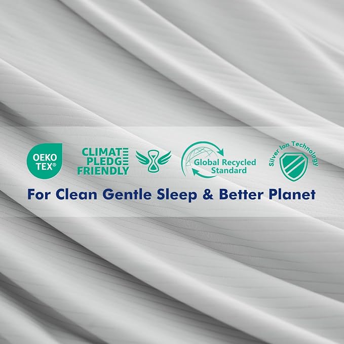 Elegear Cooling Pillow Cases for Hot Sleepers, Clean Fabric Silver Infused - Image 5