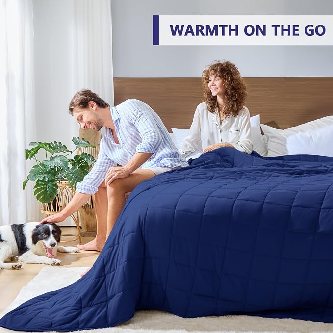 King Size Weighted Blanket for Adults Cooling Heavy Blanket for Sleeping - Image 4