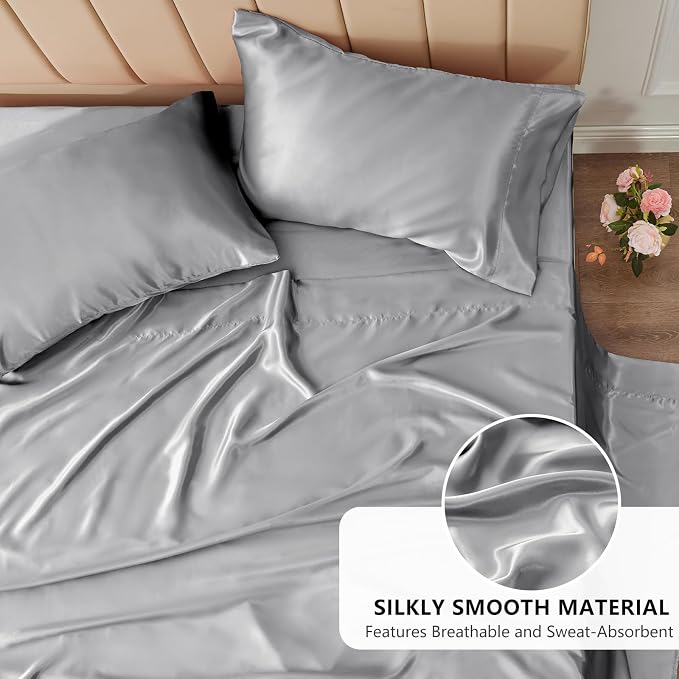CozyLux Satin Sheets Twin XL Sheets - Image 3