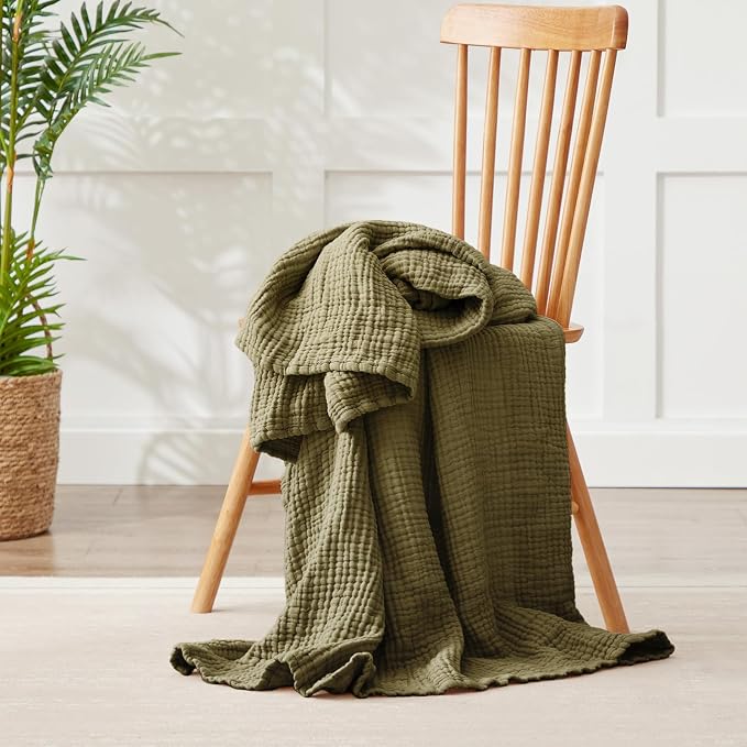 100% Cotton Muslin Blanket 40" x 40", Breathable and Lightweight Cotton Throw - Image 7