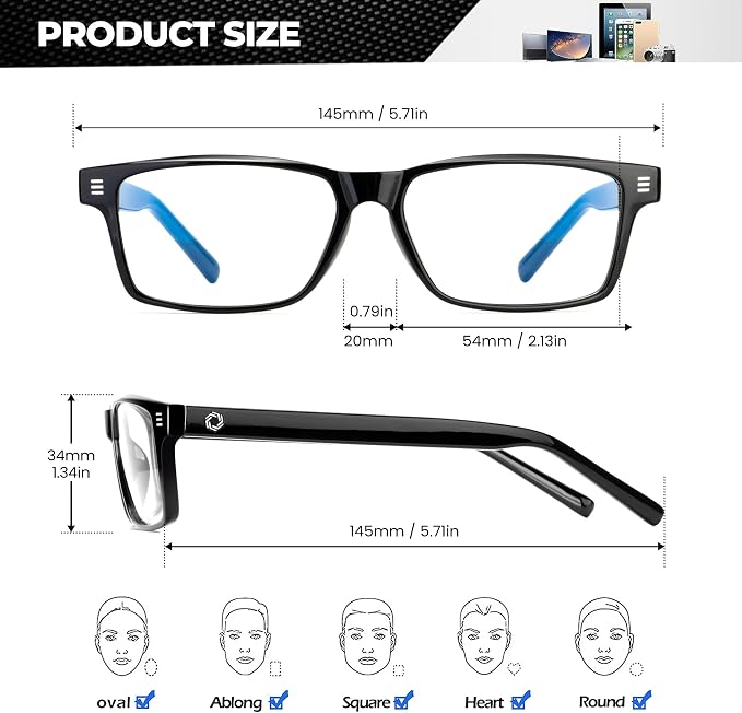 ANYLUV Blue Light Glasses Men Woman, Eye Strain Relief Eye Protection - Image 3