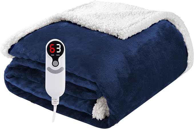 Electric Heated Blanket Throw Size 50"x60", Soft Flannel by Soypipo