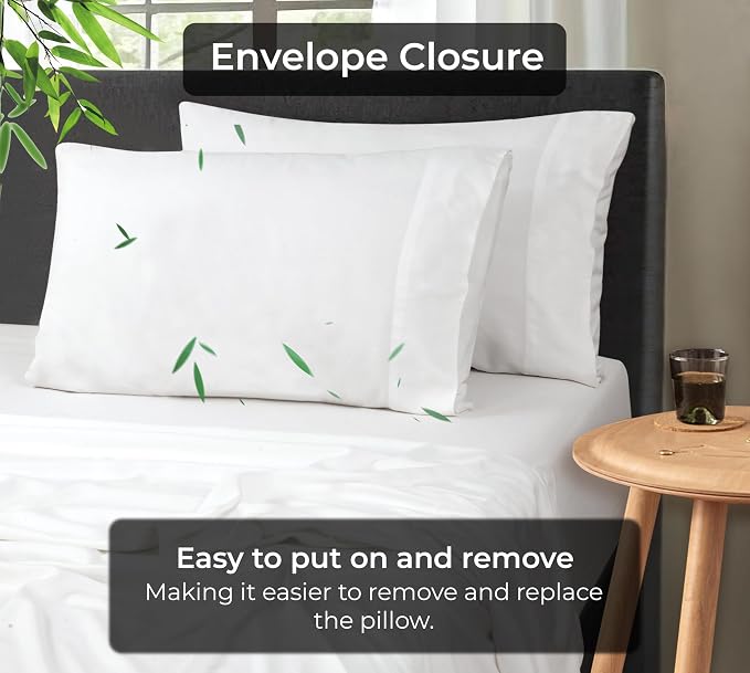 Royale Linens Cooling Pillow Cases Standard Size Set of 2-100% Rayon Derived - Image 6