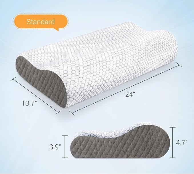 CloudBliss Memory Foam Pillow, Ergonomic Neck Contour Cervical Pillow - Image 5