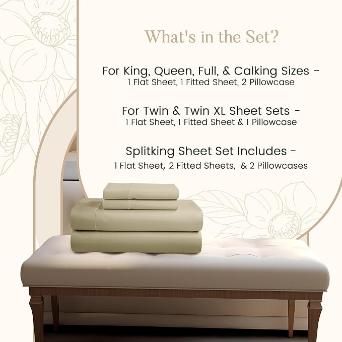 100% Egyptian Cotton Bed Sheets, Certified 800 Thread Count Sateen Weave 15" - Image 2