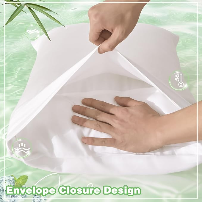 Homiest Cooling Pillow Cases King Size Set of 2, 100% Rayon Derived from Bamboo - Image 5