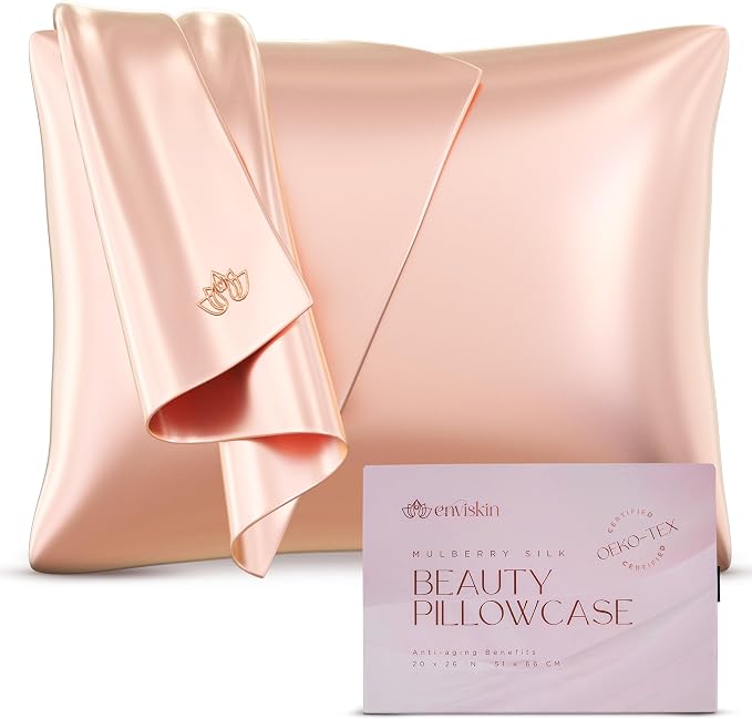 100% Mulberry Silk Pillowcase Infused by ENVISKIN