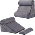 Bedluxe Adjustable 4pcs Bed Wedge Pillow Set, Memory Foam Wedge Pillows Post by Bedluxe